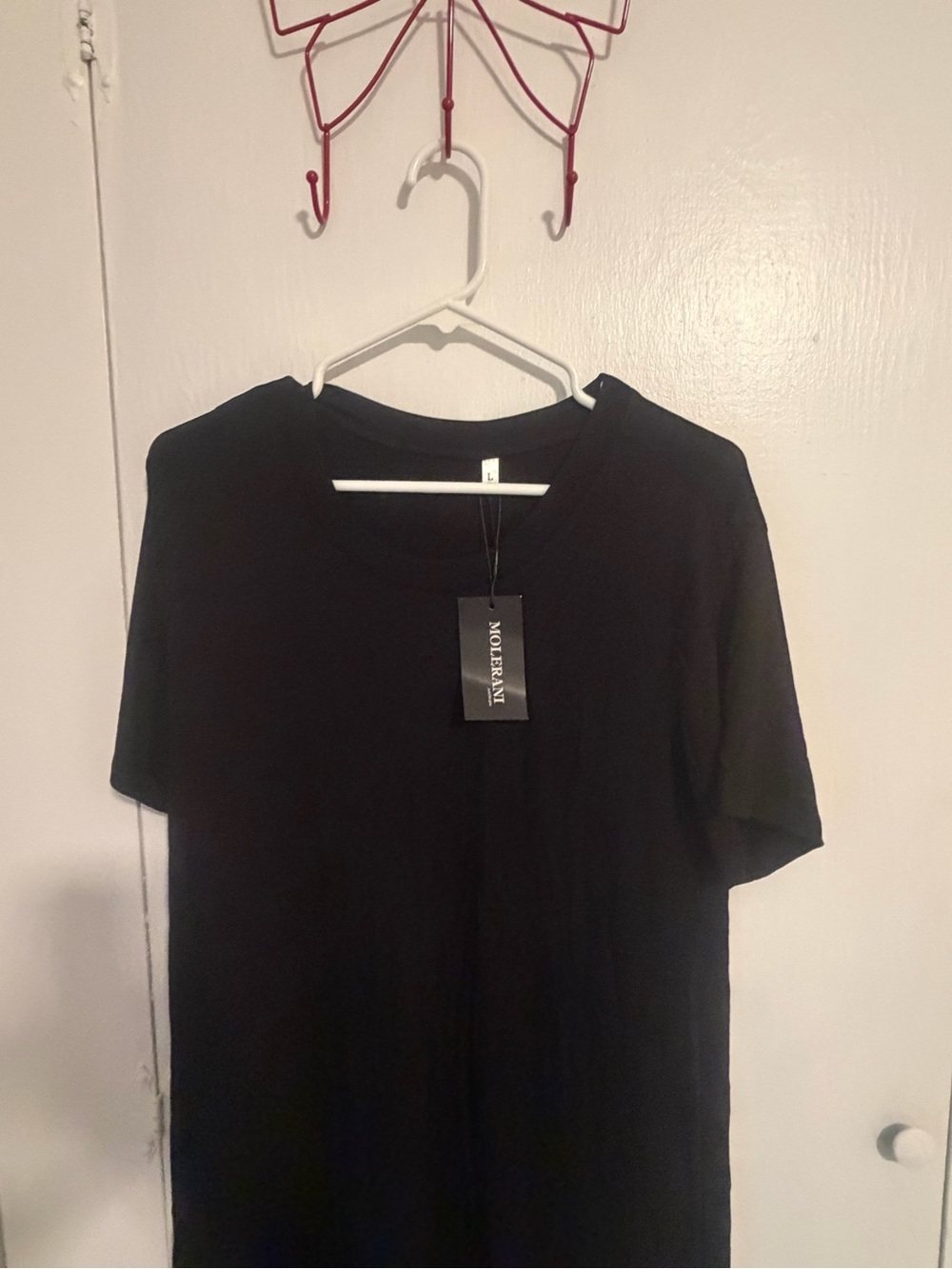 Black Short Sleeve Crewneck Tee dress with Tag